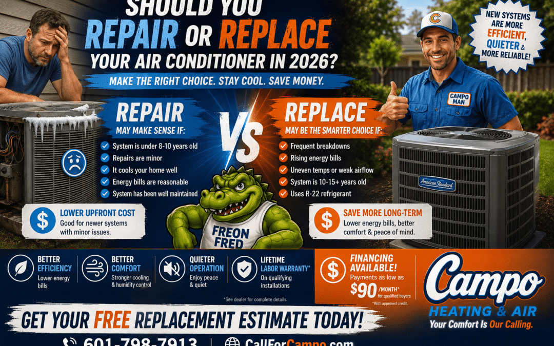 Should You Repair or Replace Your AC in 2026? | HVAC Replacement Picayune MS